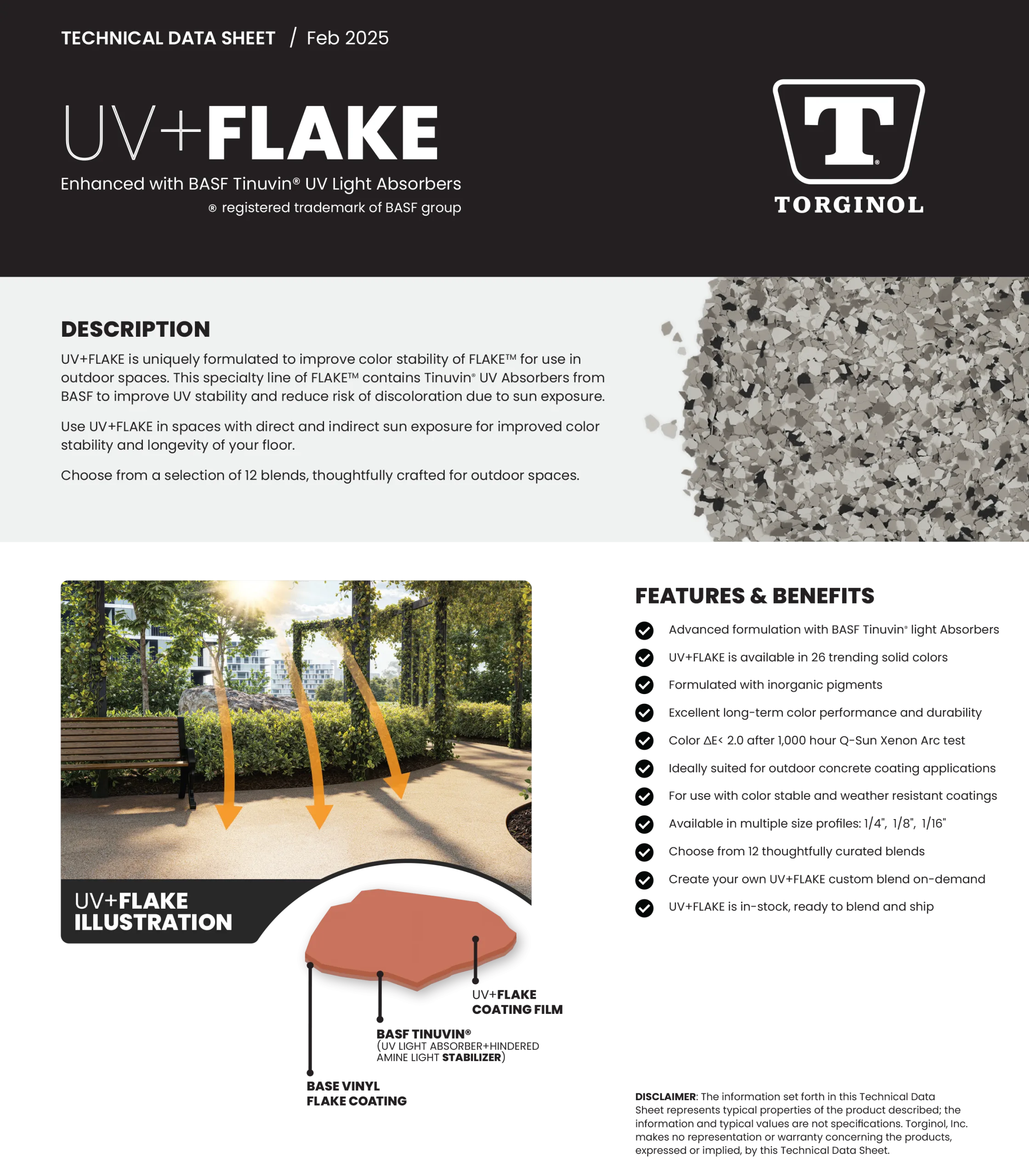 Torginol's UV+FLAKE data sheet